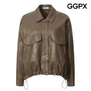 GGPX 카라넥 글로시 레더 자켓 GP9JK010B 327995