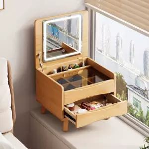 좌식 원목 화장대 서랍 원룸 거울 수납장 북유럽 침실