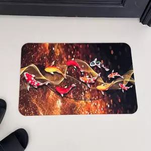 복테리어 규조토 발매트 해바라기 황금나무 호작도 60cm