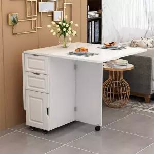 슬라이딩 식탁 세라믹 폴딩 수납 테이블 거실 확장형