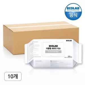 이콜랩 세이프 티슈 100매x10개 (총1000매) / 항균 물티슈(바이러스제거 99.99%)/대용량