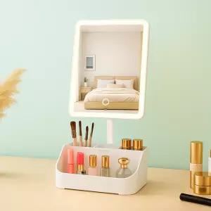 루나미러 탁상용 메이크업 수납형 무선 조명거울 LM-M251