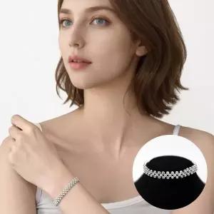 [탠디][TANDY] 탠디 실버925 여성용 3줄 볼륨 구슬 은팔찌 TDB508