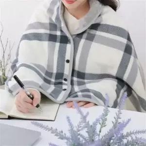 체크 극세사 무릎담요 망토담요 차량용 어깨 사무실 입는 캠핑 담요 140 x 100cm