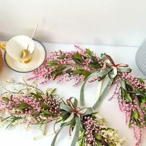 인디핑크 가렌더 2style 조화 리스 벽걸이장식