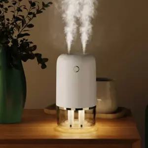 랩포트 듀얼 분사 무선 미니 가습기 무소음 무드등 400ml 사무실 가정용 차량용 휴대용 LABHU592