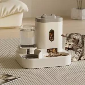 대용량 고양이 강아지 자동 급식기 급수기 겸용 자동사료배식기 분리세척 반려동물 사료통 물통