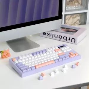 콕스 CM87KDW 3MODE 조약돌 사무용 무선 멤브레인 키보드 라벤더