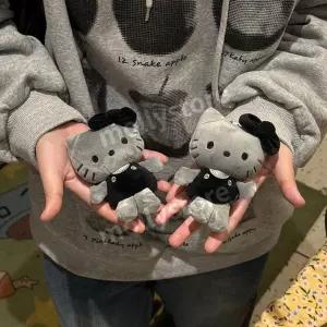  회색 블랙 헬로 키티 인형 키링 가방고리