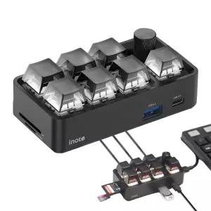 C타입 멀티허브 매크로키보드 6버튼 카드리더기 듀얼모니터 HDMI PD3.0 100W 충전 핫스왑 스위치