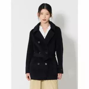 [하프클럽/르오트]울블렌디드 후드 벨티드 하프 코트(후드탈부착)-사이즈 55