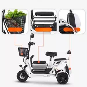 3인 세발 전기자전거 삼발이 충격흡수 노인 여성 2인 산책 바이크 접이식 경량 애견