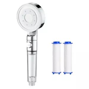 리셀 2100 녹물제거 4단조절 물멈춤 샤워기+필터2개