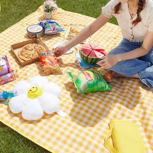 체크무늬 감성 피크닉매트 방수돗자리/체크/컬러/옐로우/레드/돗자리/소풍/피크닉/매트/캠핑/방수/비치