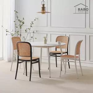 [/착불배송] 윈저 1050 원형 포세린 통 세라믹 식탁 세트 (식탁+의자4)