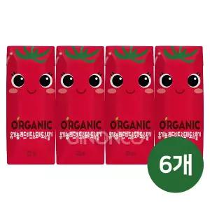 롯데칠성 오가닉 유기농 레드비트 토마토 딸기 125ml (4입) x6 크니쁘니 쥬스