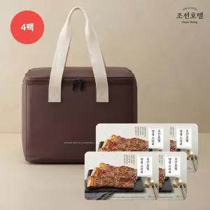 조선호텔 양념 소갈비 수제 포갈비 600g X 4팩 + 보냉백 기프트세트