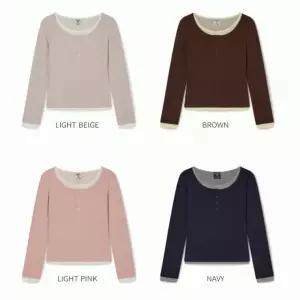 [후아유]후아유 레이어드 헨리넥 롱 슬리브 티셔츠 / Layered Henry Neck Long Sleeve