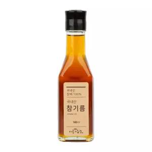 시골기름집 국내산 침전물 없는 맑은 참기름 180ml,