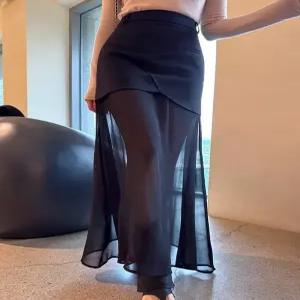 [이쁜] 시스루 언밸런스 롱스커트