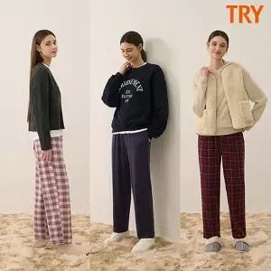 TRY 여성 기모 파자마 3종