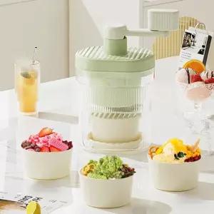 눈꽃 레트로 가정용 수동 빙수기 팥빙수 기계 슬러시 우유빙수 얼음 R303