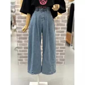 [레코브](신세계 사우스시티)원턱와이드 9부 데님팬츠(SB41F4DP007X)