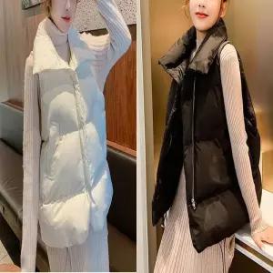 [라일리여성의류] Rly 하이넥 여자 패딩 조끼 숏패딩 쪼끼 오버