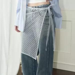 [라일리여성의류] Rly 레이어드 스커트 여자 시스루 랩 커버업