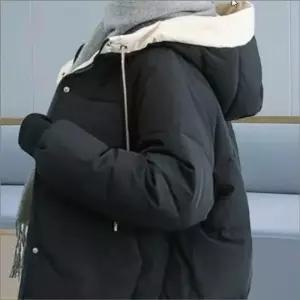 [라일리여성의류] Rly 아우터 겨울 점퍼 후드 숏패딩 패딩잠바 배색 여