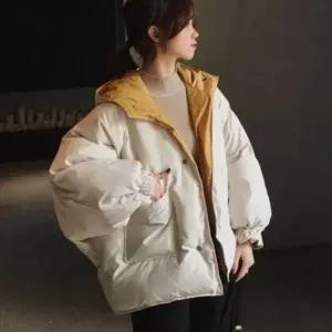 [라일리여성의류] Rly 루즈핏 여성 숏 패딩 양면 여성 패딩 점퍼 겨울