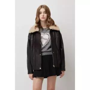 [롯데백화점]시슬리 리얼 램스킨 무스탕 카라 오버핏 점퍼 SALE39561DW