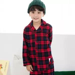 [삐삐롱]제리체크RD 면플란넬 긴소매 파자마 잠옷 상하세트