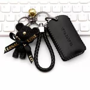 볼보 키케이스 키 호환 EX30 가죽 곰 열쇠고리 커버