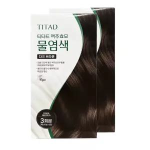 티타드 맥주효모 물염색 새치 염색약 다크 브라운 3회분 2박스