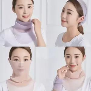 망사 쉬폰 스카프 2개입 여름 넥 커버 마스크 골프 등산 여성용