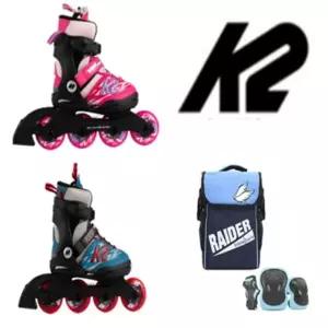 K2 에디/루미프로 아동인라인 5단계 사이즈조절 가방+보호대[세미]