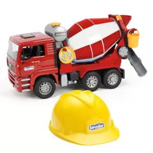 [롯데백화점]나비타월드 브루더 맨 TGA 시멘트 믹서와 헬멧 세트(빨강) BR01740