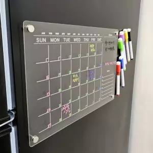 아크릴 투명보드 자석보드 6색 마카 포함/마그네틱/자석칠판/메모/일정표/계획표/보드판/냉장고/현관문