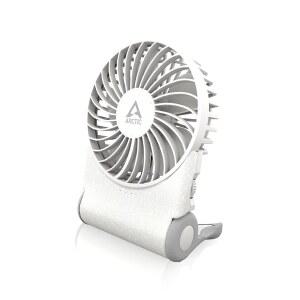 ARCETIC Summer 2Go (흰색) - 스탠드형 충전식 강력한 휴대용 선풍기, 무한 가변 속도, 4-77시간 작동 시간, USB-C 연결(USB-A 케이블 포함) 흰색