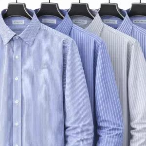 긴팔 줄무늬 스트라이프 와이셔츠 S(90)~5XL(140) 프리미엄 일반핏 남자 남성 빅사이즈