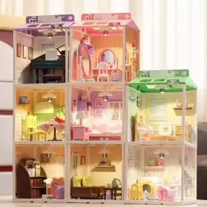 미니어처 스튜디오 밀크하우스 DIY 인테리어 소품 조립 키트 LED