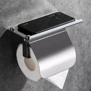 CO 무타공 스텐 핸드폰거치 휴지걸이 co-00390 (3A111)/거치대/보관/화장지대/화장실/수납/가정/업소/매장