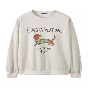 [비엔엑스]레터링 도그 프린팅 맨투맨 티셔츠 (BY1TS004L0)