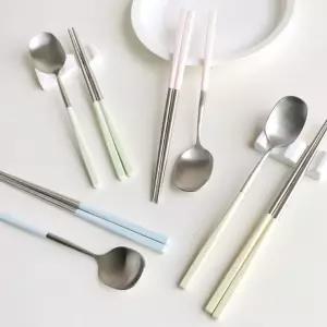 식당 수저세트 수저 세트 부부 스텐 심플 가락 고급 신혼 젓 업소용 숟 4인용 2인수저세트