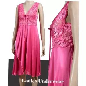 와이프선물 레이스 실크촉감 우아한 속옷 여성 란제리잠옷 홈슬립