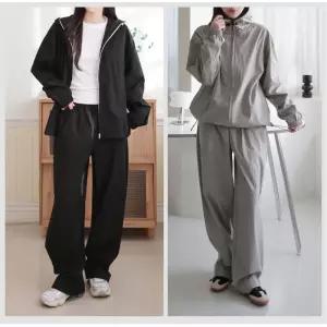 여자 NC후드집업 와이드팬츠 나일론 상의 하의 빅사이즈 트레이닝복