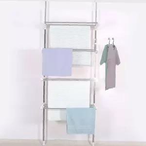 가정 다용도빨래수건건조 다용도걸이빨래건조대 4단고정식선반 걸이 선반 고정식 4단 실내
