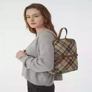 닥스 ACC 스테디셀러 브라운 체크 가죽 백팩 WCBA4F676W2