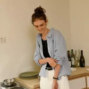 [THE COLOR WAY](의정부점)시그니처스트라이프자수남방/셔츠 (KYNB2512134)